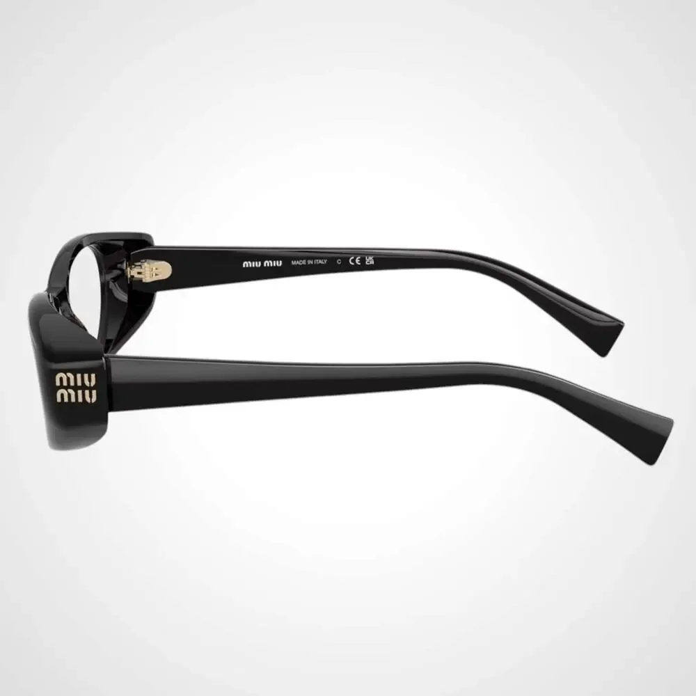 New MIU MIU Eyeglasses Black Oval Glasses 55-18mm Full Rim Rx-able